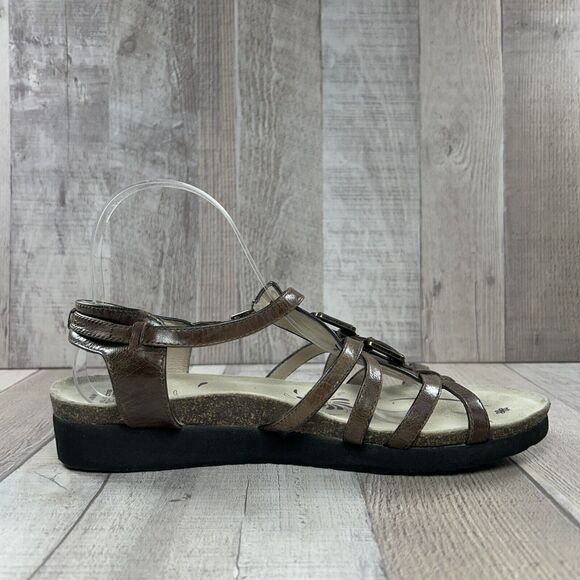 Abeo Biosystem Women's Strappy Sandal Leather Ankle Strap Buckle Brown Size 10 - Picture 6 of 15